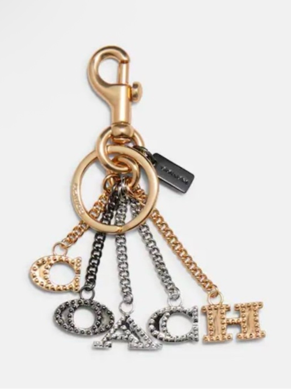 Gold & Silver Multi-Charm Keychain Bag Charm